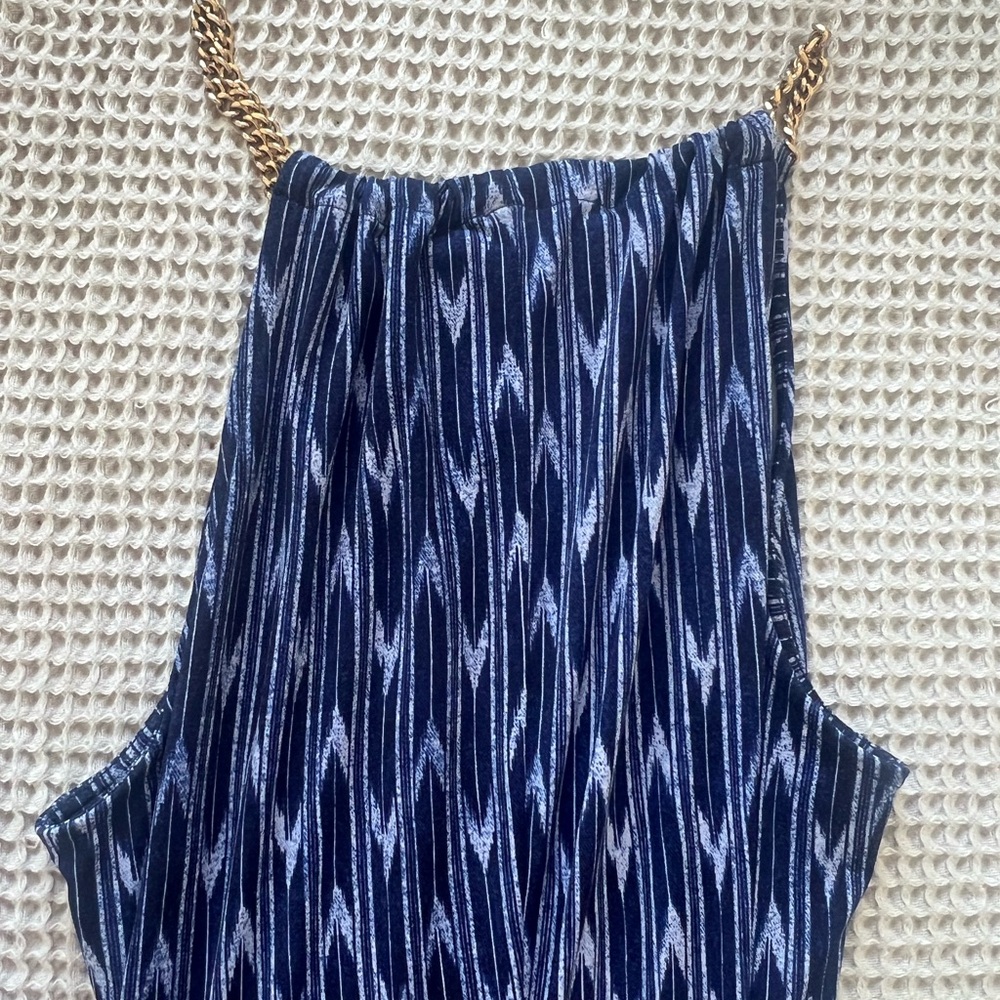 Chic Blue Patterned Maxi Dress - Picture 2 of 3